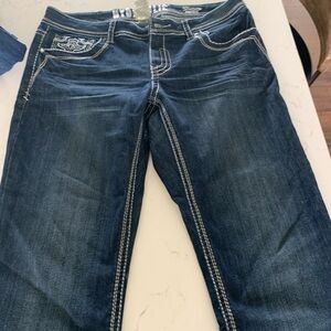 Hydraulic Dark Blue Boot Cut Jeans. Damaged